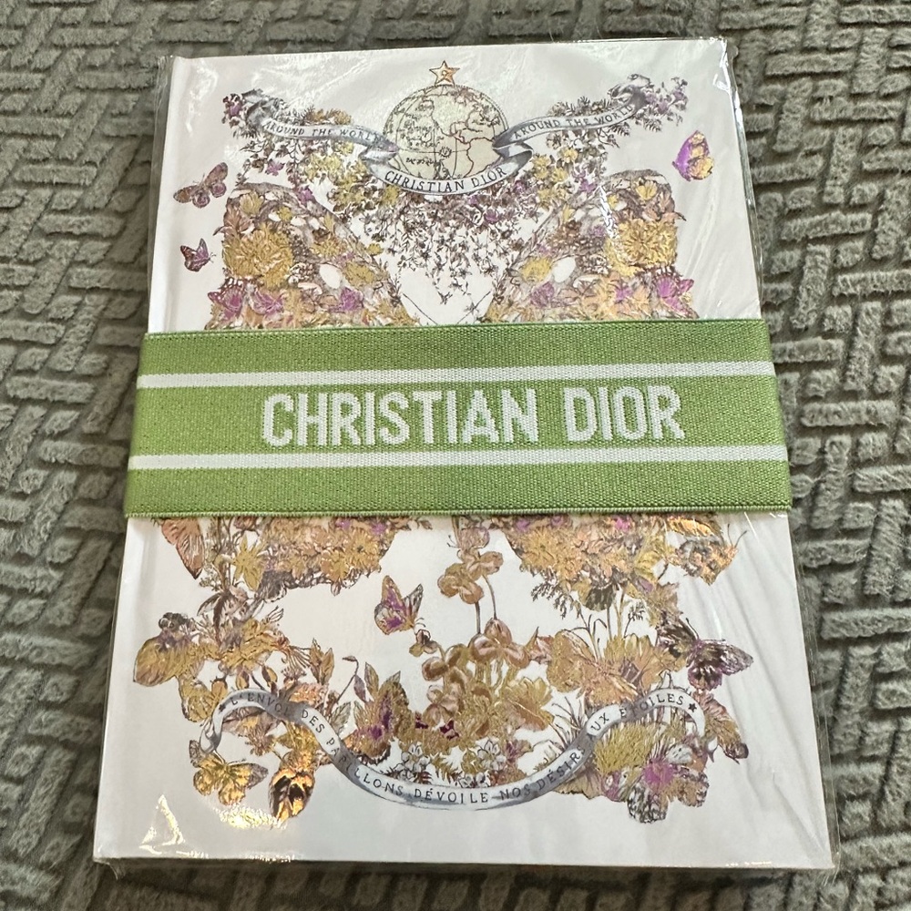 NIP 🦋 Christian Dior Holiday Limited Edition Green Floral Butterfly Notebook